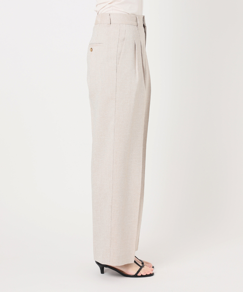 B.C STOCK（ベーセーストック）の「手洗い可 / リネンライク2タックパンツ（スラックス・レディース・アイボリー/カーキ・SMALL/MEDIUM）」の19枚目の写真