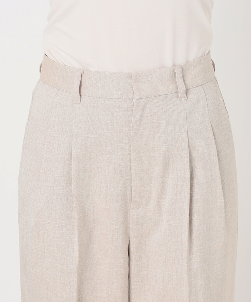 B.C STOCK（ベーセーストック）の「手洗い可 / リネンライク2タックパンツ（スラックス・レディース・アイボリー/カーキ・SMALL/MEDIUM）」の20枚目の写真