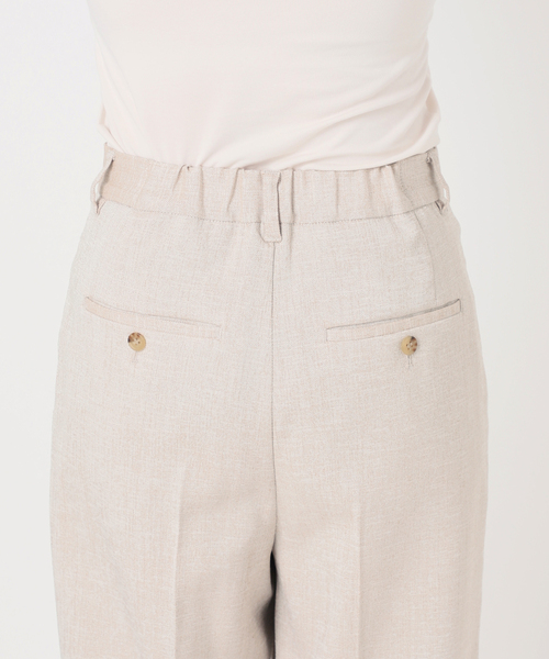B.C STOCK（ベーセーストック）の「手洗い可 / リネンライク2タックパンツ（スラックス・レディース・アイボリー/カーキ・SMALL/MEDIUM）」の21枚目の写真