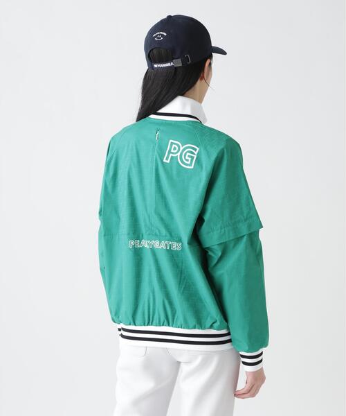PEARLY GATES（パーリーゲイツ）の「【PEARLY GATES】ＰＧｉｓＰＧ　ＰｅロゴＪＱタフタ（ブルゾン・レディース・グリーン系その他4/ネイビー/ホワイト・MEDIUM/LARGE/SMALL）」の4枚目の写真