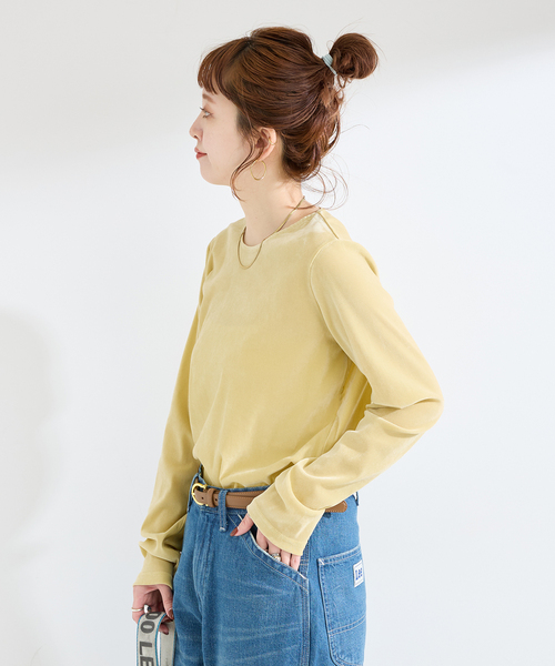 B.C STOCK（ベーセーストック）の「ウォッシャブル / フロッキーメッシュロンTEE（Tシャツ/カットソー・レディース・グレー/ホワイト/イエロー・FREE）」の22枚目の写真