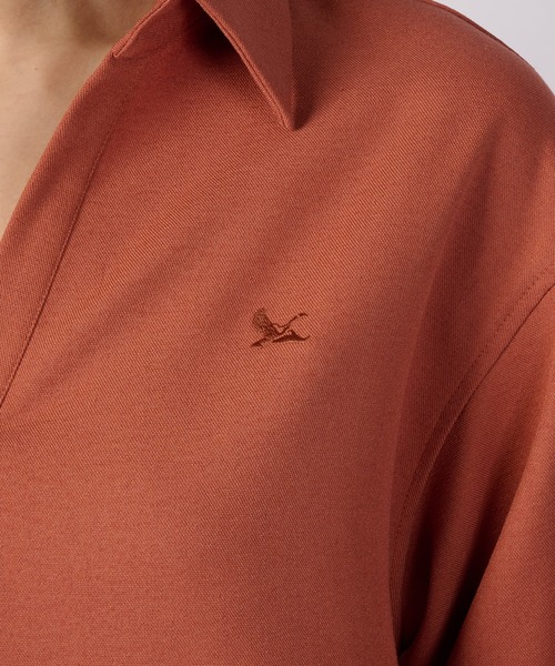 古着 エディーバウアー Eddie Bauer オープンカラー 長袖 ベロアシャツ レディースM相当/eaa594388 Eddie Bauer - 古着 エディーバウアー Eddie Bauer オープンカラー