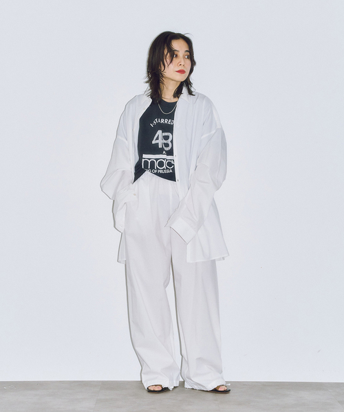 CITYSHOP（シティーショップ）の「OVERシャツ（シャツ/ブラウス・レディース・ホワイト/ブラック・FREE）」の16枚目の写真