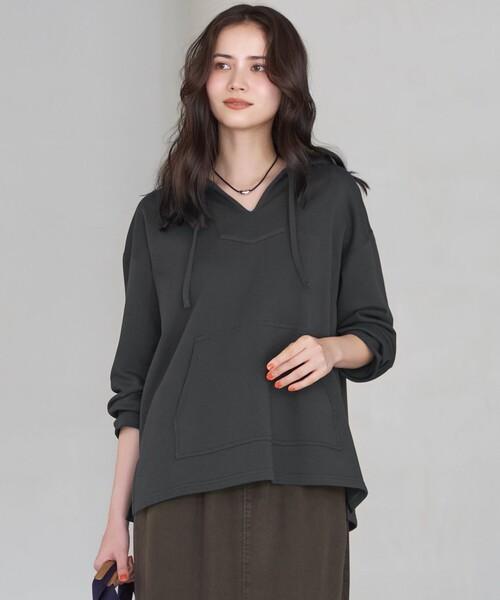 23区（ニジュウサンク）の「ハイゲージテリー メキシカン パーカー（パーカー・レディース・ダークブラウン系/グレー系/アイボリー系・38）」の2枚目の写真