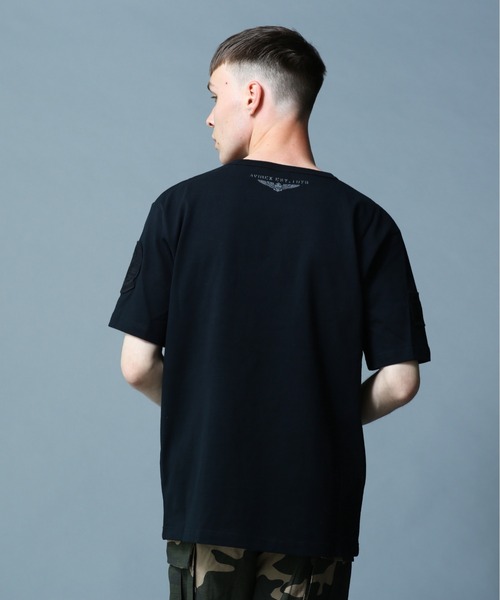 AVIREX(アヴィレックス)の「《WEB&DEPOT限定》TOP GUN WAPPEN T-SHIRT / トップガン ワッペン ティーシャツ / AVIREX / アヴィレックス(Tシャツ/カットソー・メンズ・ホワイト/ネイビー/ブラック×ブラック/ホワイト×ホワイト・X-LARGE/LARGE/MEDIUM/XX-LARGE)」の10枚目の写真