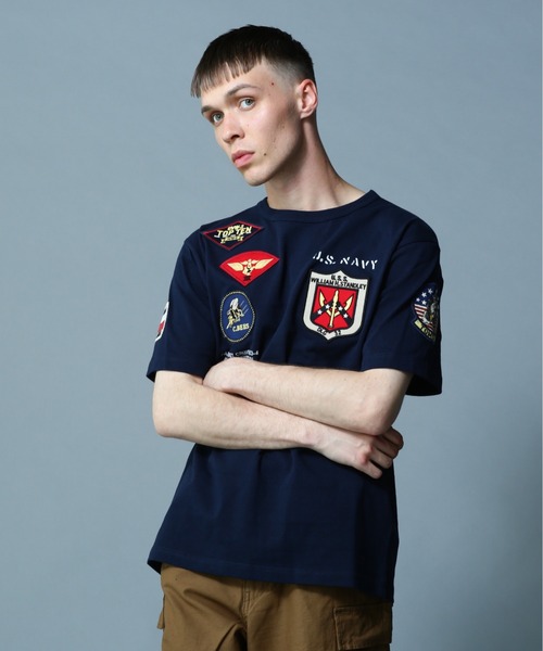 AVIREX(アヴィレックス)の「《WEB&DEPOT限定》TOP GUN WAPPEN T-SHIRT / トップガン ワッペン ティーシャツ / AVIREX / アヴィレックス(Tシャツ/カットソー・メンズ・ホワイト/ネイビー/ブラック×ブラック/ホワイト×ホワイト・X-LARGE/LARGE/MEDIUM/XX-LARGE)」の19枚目の写真