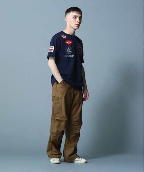 AVIREX(アヴィレックス)の「《WEB&DEPOT限定》TOP GUN WAPPEN T-SHIRT / トップガン ワッペン ティーシャツ / AVIREX / アヴィレックス(Tシャツ/カットソー・メンズ・ホワイト/ネイビー/ブラック×ブラック/ホワイト×ホワイト・X-LARGE/LARGE/MEDIUM/XX-LARGE)」の21枚目の写真
