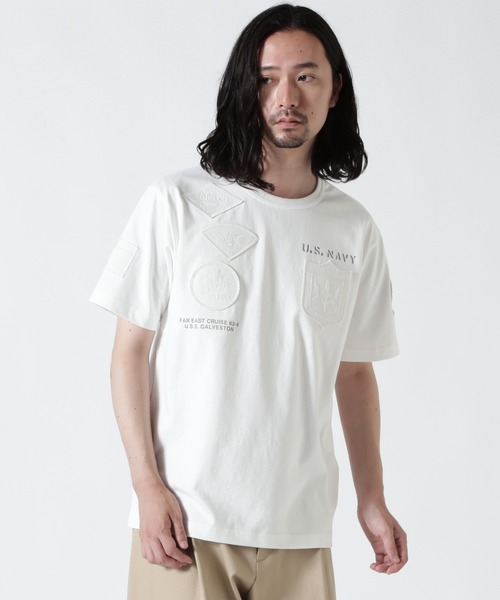 AVIREX(アヴィレックス)の「《WEB&DEPOT限定》TOP GUN WAPPEN T-SHIRT / トップガン ワッペン ティーシャツ / AVIREX / アヴィレックス(Tシャツ/カットソー・メンズ・ホワイト/ネイビー/ブラック×ブラック/ホワイト×ホワイト・X-LARGE/LARGE/MEDIUM/XX-LARGE)」の14枚目の写真