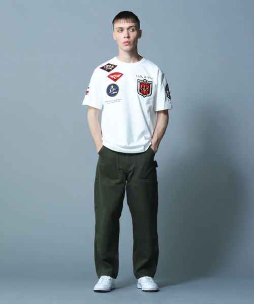 AVIREX(アヴィレックス)の「《WEB&DEPOT限定》TOP GUN WAPPEN T-SHIRT / トップガン ワッペン ティーシャツ / AVIREX / アヴィレックス(Tシャツ/カットソー・メンズ・ホワイト/ネイビー/ブラック×ブラック/ホワイト×ホワイト・X-LARGE/LARGE/MEDIUM/XX-LARGE)」の6枚目の写真