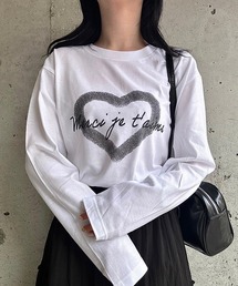 グラフィックハートデザインロンT／長袖Tシャツ
