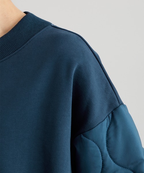 Soiunique（スワユニーク）の「キルティング袖切替ゆったりサイズ裏毛ジャケット ［Soiunique］（カバーオール・レディース・ブラック/ネイビー・M～Ｌ/L～LL）」の8枚目の写真