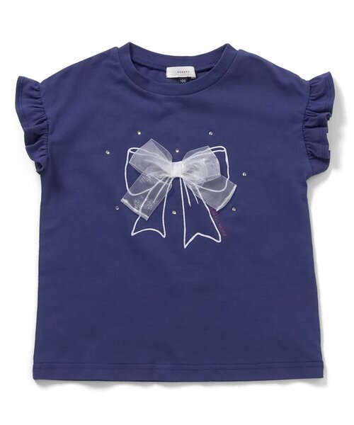 Seraph（セラフ）の「キラキラモチーフトップス_ジュニア対応（Tシャツ/カットソー・キッズ・ネイビー/ミント/ピンク/オフホワイト・140/130/120/110/100/90）」の5枚目の写真