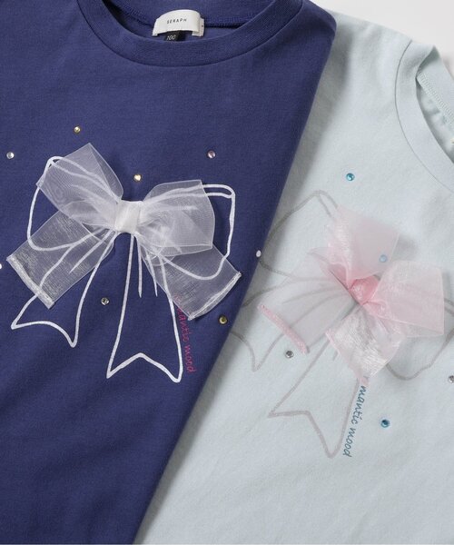 Seraph（セラフ）の「キラキラモチーフトップス_ジュニア対応（Tシャツ/カットソー・キッズ・ネイビー/ミント/ピンク/オフホワイト・140/130/120/110/100/90）」の16枚目の写真