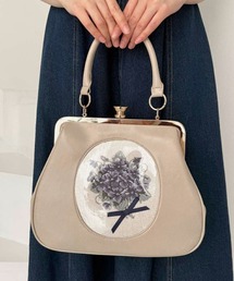 an another angelus | フレームスミレ刺繍がま口バッグ/fint フィント(ハンドバッグ)