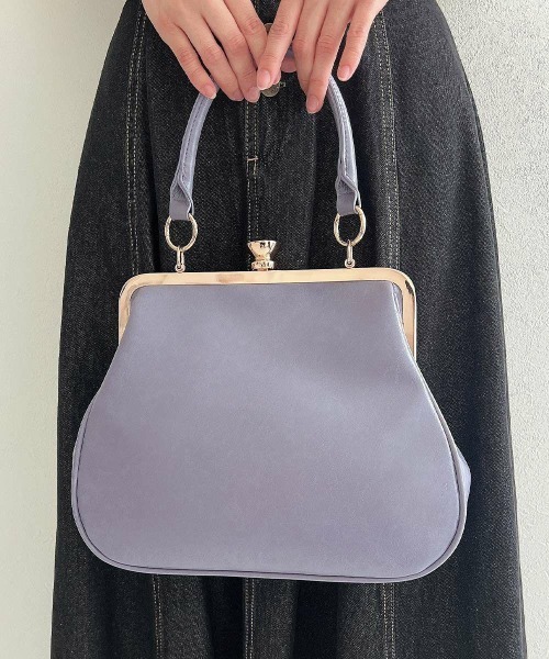 an another angelus（アンアナザーアンジェラス）の「フレームスミレ刺繍がま口バッグ/fint フィント（ハンドバッグ・レディース・アイボリー/パープル・FREE）」の20枚目の写真