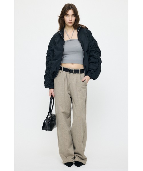 MOUSSY（マウジー）の「【26年SS新作】TUCK SWEAT パンツ（スウェットパンツ・レディース・杢グレー/ベージュ/ライトブラック・1/2）」の5枚目の写真