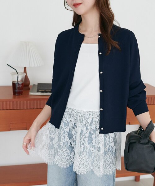 DISCOAT（ディスコート）の「【SS先行予約】裾レース切替キャミ（キャミソール・レディース・オフホワイト/ブラック・FREE）」の13枚目の写真