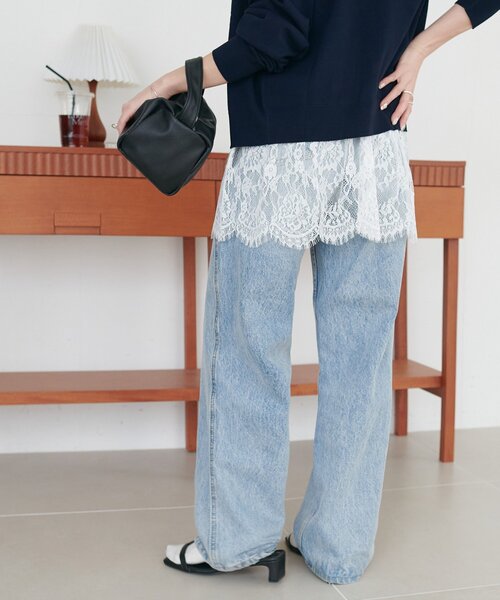 DISCOAT（ディスコート）の「【SS先行予約】裾レース切替キャミ（キャミソール・レディース・オフホワイト/ブラック・FREE）」の16枚目の写真