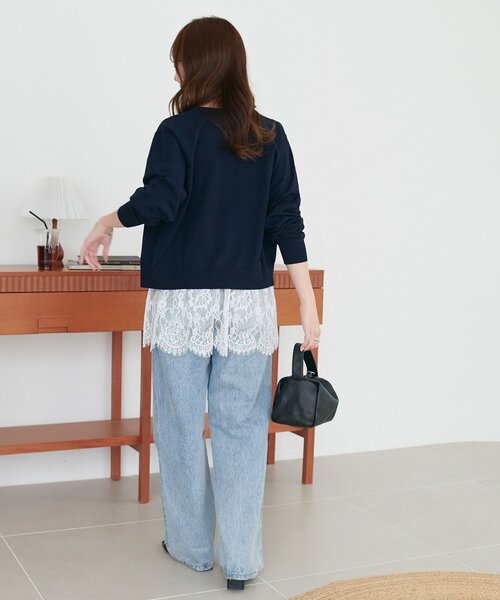 DISCOAT（ディスコート）の「【SS先行予約】裾レース切替キャミ（キャミソール・レディース・オフホワイト/ブラック・FREE）」の21枚目の写真