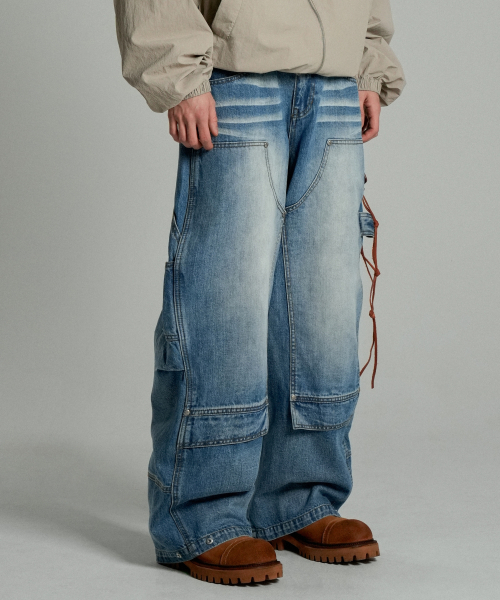 IDWS(アイドンワナセル)の「Overlap Carpenter Denim Pants Indigo(デニムパンツ・レディース・その他・0/1/2)」の1枚目の写真