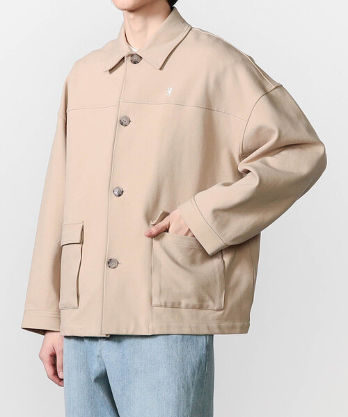 GYMPHLEX（ジムフレックス）の「Gymphlex | ツイルジャージー オーバージャケット MEN（その他アウター・メンズ・ベージュ/ブラック・M/L）」の2枚目の写真