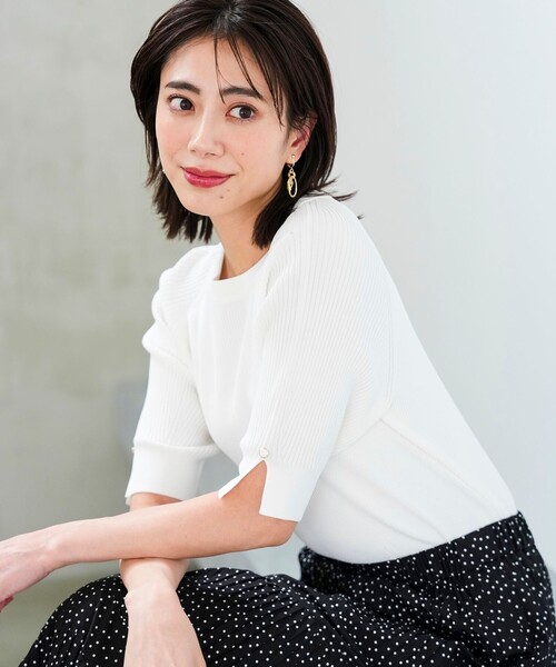 ANY SIS(エニィスィス)の「【好印象ブライトニット】コクーンスリーブ ニット(ニット/セーター・レディース・ライトグリーン系/ホワイト系/ライラック系/ネイビー系/スカイブルー系/ピンク系・X-LARGE)」の7枚目の写真