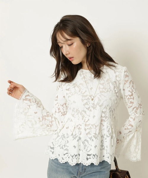 Apuweiser-riche（アプワイザーリッシェ）の「ペプラムレースブラウス（シャツ/ブラウス・レディース・ホワイト/ピンク・2/1）」の8枚目の写真