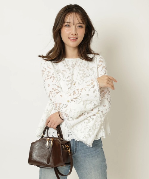 Apuweiser-riche（アプワイザーリッシェ）の「ペプラムレースブラウス（シャツ/ブラウス・レディース・ホワイト/ピンク・2/1）」の10枚目の写真