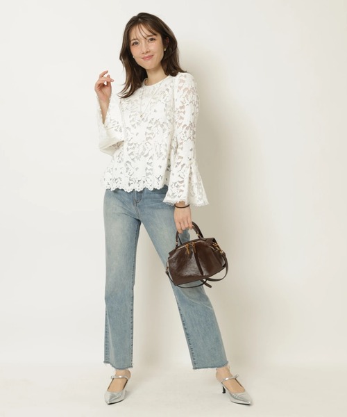 Apuweiser-riche（アプワイザーリッシェ）の「ペプラムレースブラウス（シャツ/ブラウス・レディース・ホワイト/ピンク・2/1）」の12枚目の写真