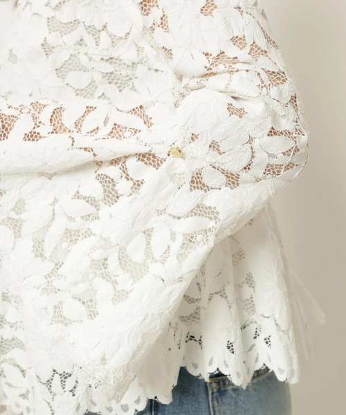 Apuweiser-riche（アプワイザーリッシェ）の「ペプラムレースブラウス（シャツ/ブラウス・レディース・ホワイト/ピンク・2/1）」の19枚目の写真