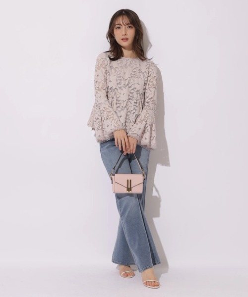 Apuweiser-riche（アプワイザーリッシェ）の「ペプラムレースブラウス（シャツ/ブラウス・レディース・ホワイト/ピンク・2/1）」の4枚目の写真