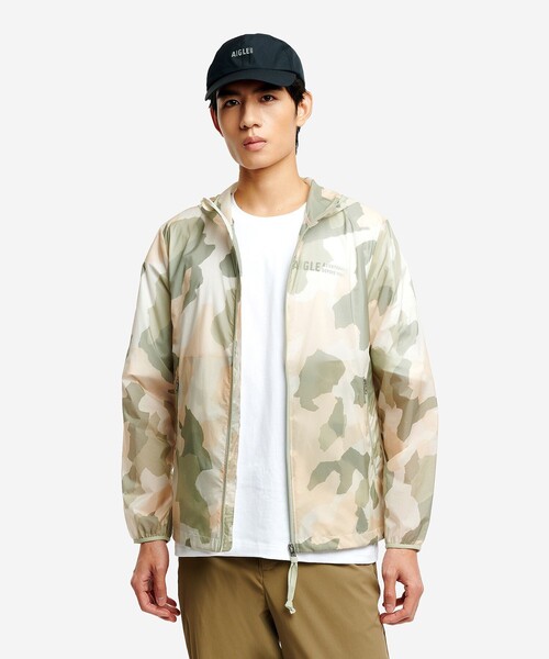 AIGLE（エーグル）の「超軽量 撥水 プリントジャケット RP（ナイロンジャケット・メンズ・グリーン系カモフラージュ/グレー系カモフラージュ・XXL/XS/XL/M/S/L）」の21枚目の写真