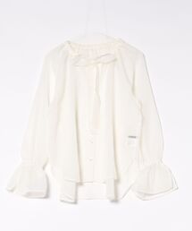 Three Four Time（スリーフォータイム）の「ギャーザーリボンカラーブラウス（シャツ/ブラウス）」