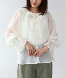 Three Four Time | ギャーザーリボンカラーブラウス(シャツ/ブラウス)