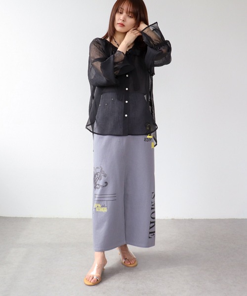 Three Four Time（ｽﾘｰﾌｫｰﾀｲﾑ）の「ギャーザーリボンカラーブラウス（シャツ/ブラウス・レディース・ブラック/ホワイト/イエロー・FREE）」の12枚目の写真