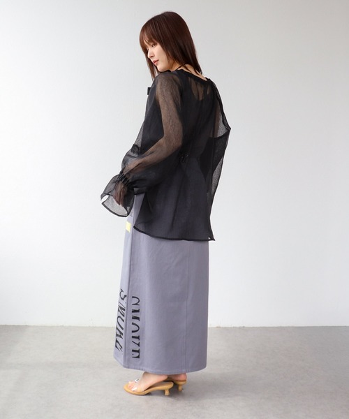 Three Four Time（ｽﾘｰﾌｫｰﾀｲﾑ）の「ギャーザーリボンカラーブラウス（シャツ/ブラウス・レディース・ブラック/ホワイト/イエロー・FREE）」の13枚目の写真