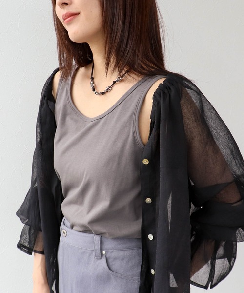 Three Four Time（ｽﾘｰﾌｫｰﾀｲﾑ）の「ギャーザーリボンカラーブラウス（シャツ/ブラウス・レディース・ブラック/ホワイト/イエロー・FREE）」の16枚目の写真