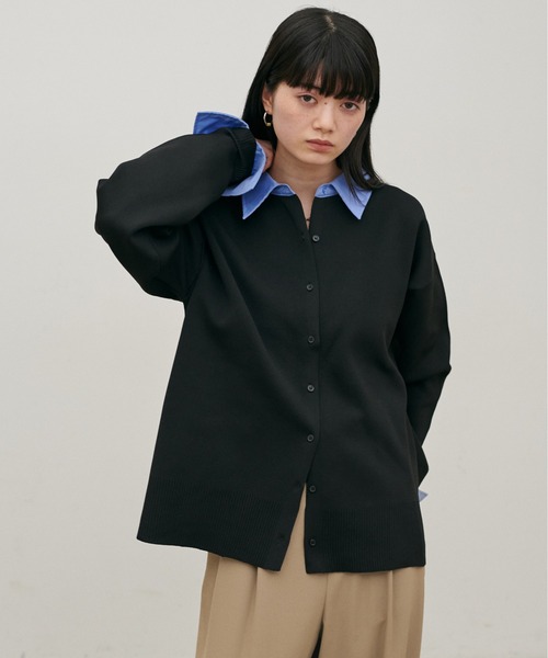 LARUTA（ラルータ）の「【LARUTA】ポリ100シャツレイヤード風カーデ（カーディガン/ボレロ・レディース・グレー/ブラック・FREE）」の19枚目の写真