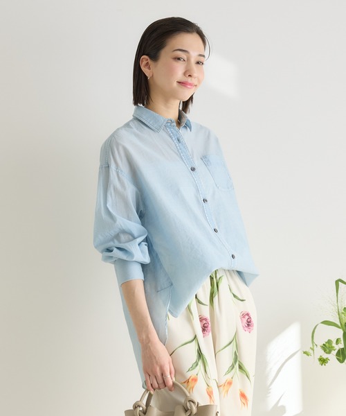 KATHARINE ROSS(キャサリンロス)の「【KATHARINE ROSS】シアーデニムシャツ(シャツ/ブラウス・レディース・ライトブルー/ブルー・FREE)」の7枚目の写真