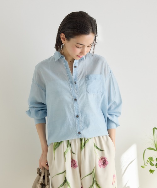 KATHARINE ROSS(キャサリンロス)の「【KATHARINE ROSS】シアーデニムシャツ(シャツ/ブラウス・レディース・ライトブルー/ブルー・FREE)」の8枚目の写真