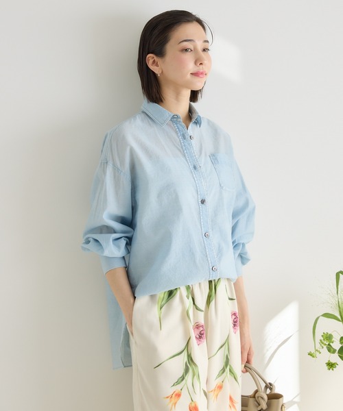 KATHARINE ROSS(キャサリンロス)の「【KATHARINE ROSS】シアーデニムシャツ(シャツ/ブラウス・レディース・ライトブルー/ブルー・FREE)」の9枚目の写真