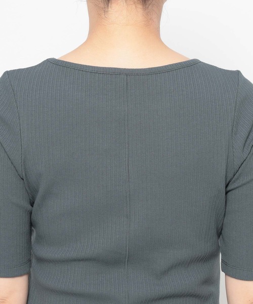 mysty woman（ミスティウーマン）の「テレコキリカエカットソー5S　659811（Tシャツ/カットソー・レディース・ブラック/オフホワイト/グレー・FREE）」の15枚目の写真