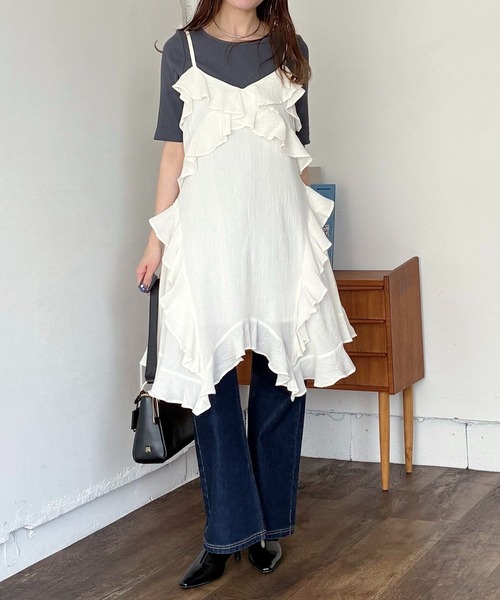 mysty woman（ミスティウーマン）の「テレコキリカエカットソー5S　659811（Tシャツ/カットソー・レディース・ブラック/オフホワイト/グレー・FREE）」の19枚目の写真