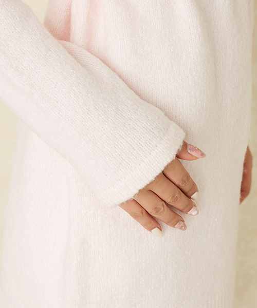 rienda（リエンダ）の「ベルテッドニットOP（ワンピース・レディース・ベージュ/ブラック/ライトピンク/ホワイト・FREE）」の11枚目の写真