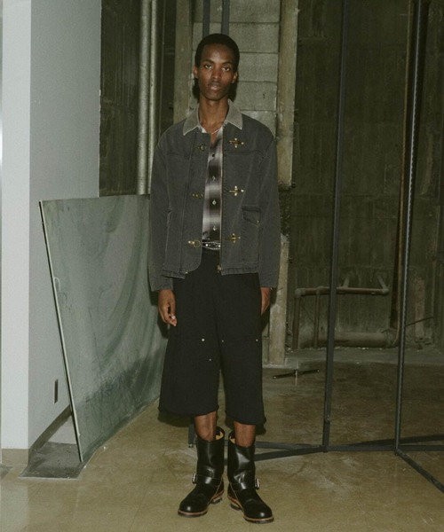 Jieda（ジエダ）の「IEDA /ジエダ 3/4 DOUBLE KNEE SWEAT PANTS（スウェットパンツ・メンズ・グレー/ブラック・3）」の3枚目の写真