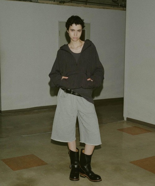 Jieda（ジエダ）の「IEDA /ジエダ 3/4 DOUBLE KNEE SWEAT PANTS（スウェットパンツ・メンズ・グレー/ブラック・3）」の4枚目の写真