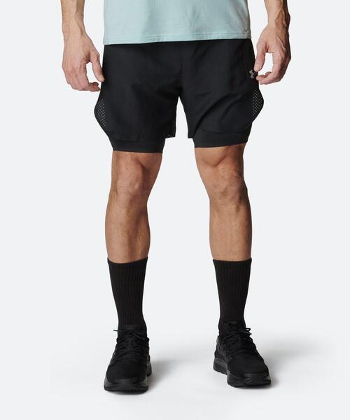 UNDER ARMOUR(アンダーアーマー)の「UAハイブリッド トレイン エリート ショーツ(トレーニング/メンズ)(その他パンツ・メンズ・ブラック・XL/L/2XL/S/M)」の1枚目の写真