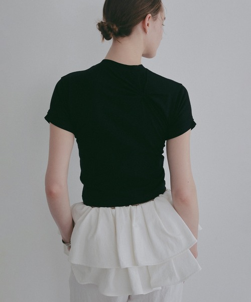 MANOF(マノフ)の「TUCK CUT TOPS(Tシャツ/カットソー・レディース・ホワイト/ブラック/ブラウン/グリーン・F)」の20枚目の写真