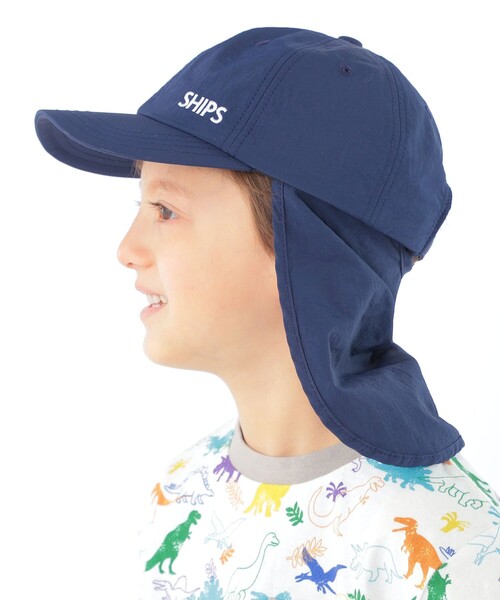 SHIPS（シップス）の「SHIPS KIDS:日除け付き ロゴ キャップ（キャップ・キッズ・ライラック/ダークグレー/ネイビー・ONE SIZE）」の5枚目の写真