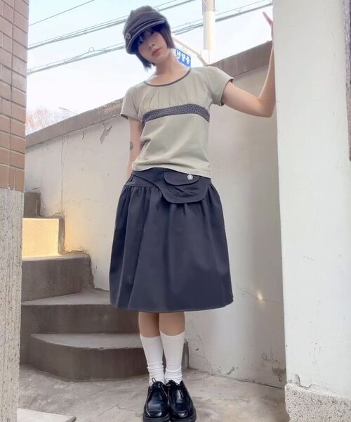 BAUF（バウフ）の「ベルト付きミディスカート [チャコール]（スカート・レディース・その他・FREE）」の10枚目の写真